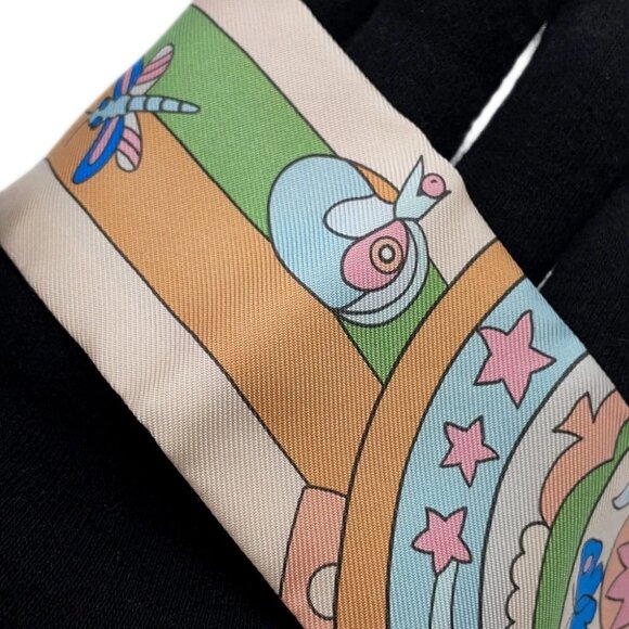 HERMES Twilly LES MURMURES DE LA FORET Whispers of the Forest Silk100% Beige... - Picture 5 of 8